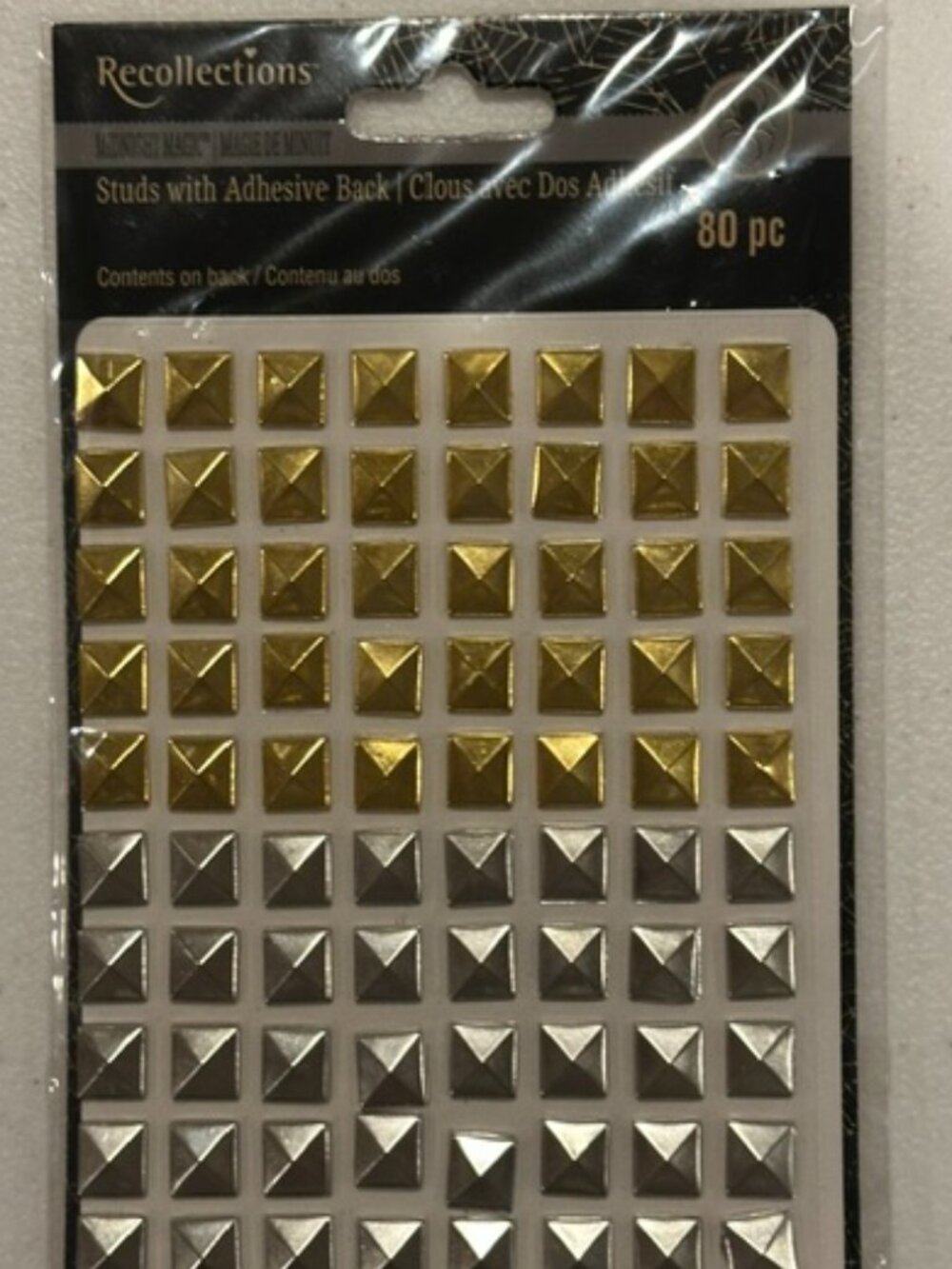 NEW Recollections Studs with Adhesive Back Silver & Gold-80 Pieces